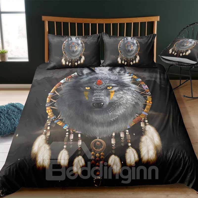 Indian Wolf And Dream Catcher Bedding Set