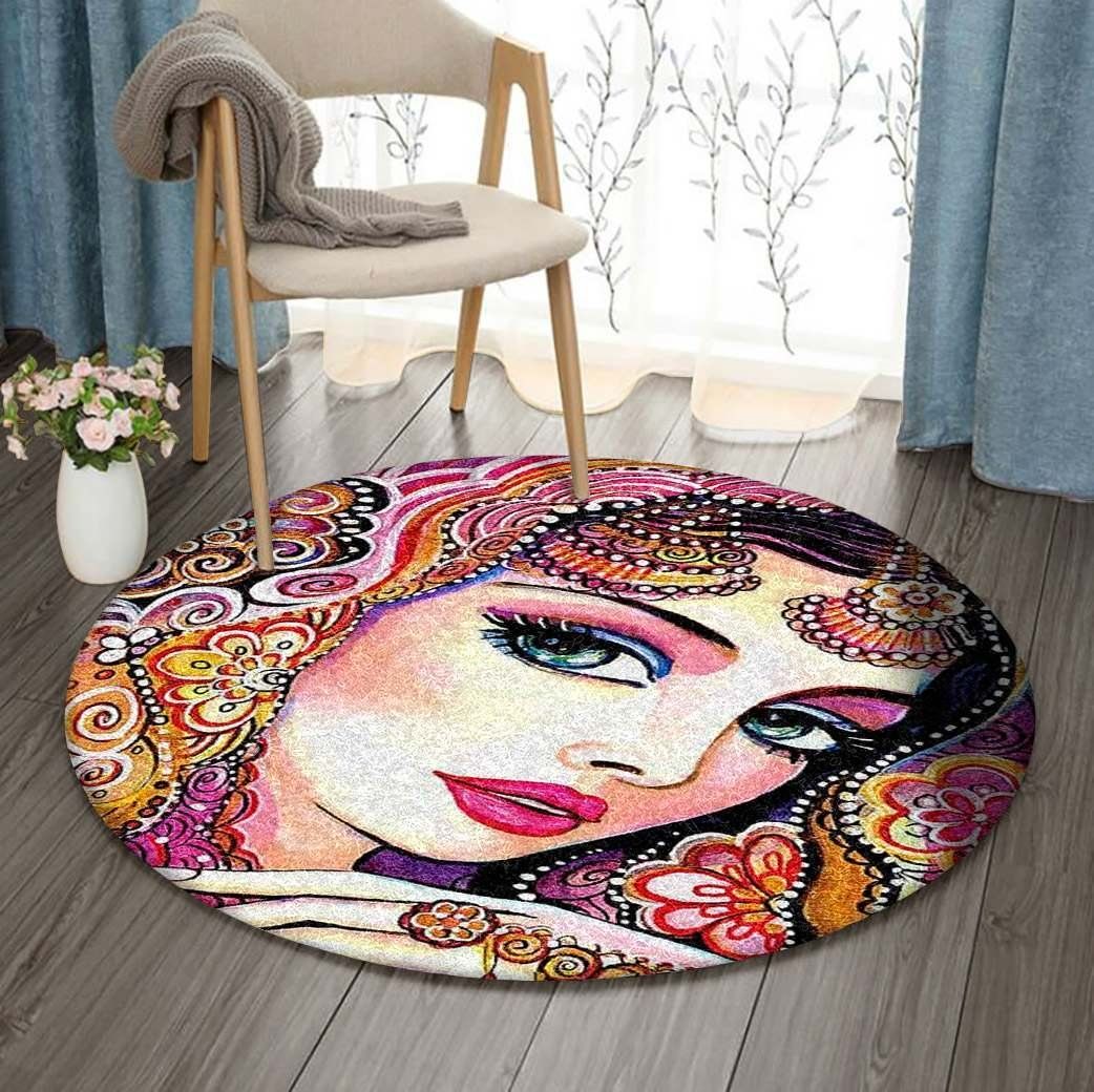 Indian Women Round Carpet
