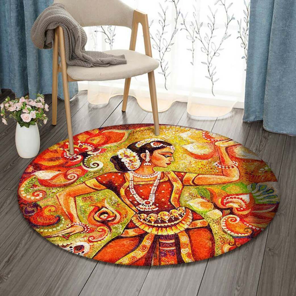 Indian Women Round Carpet