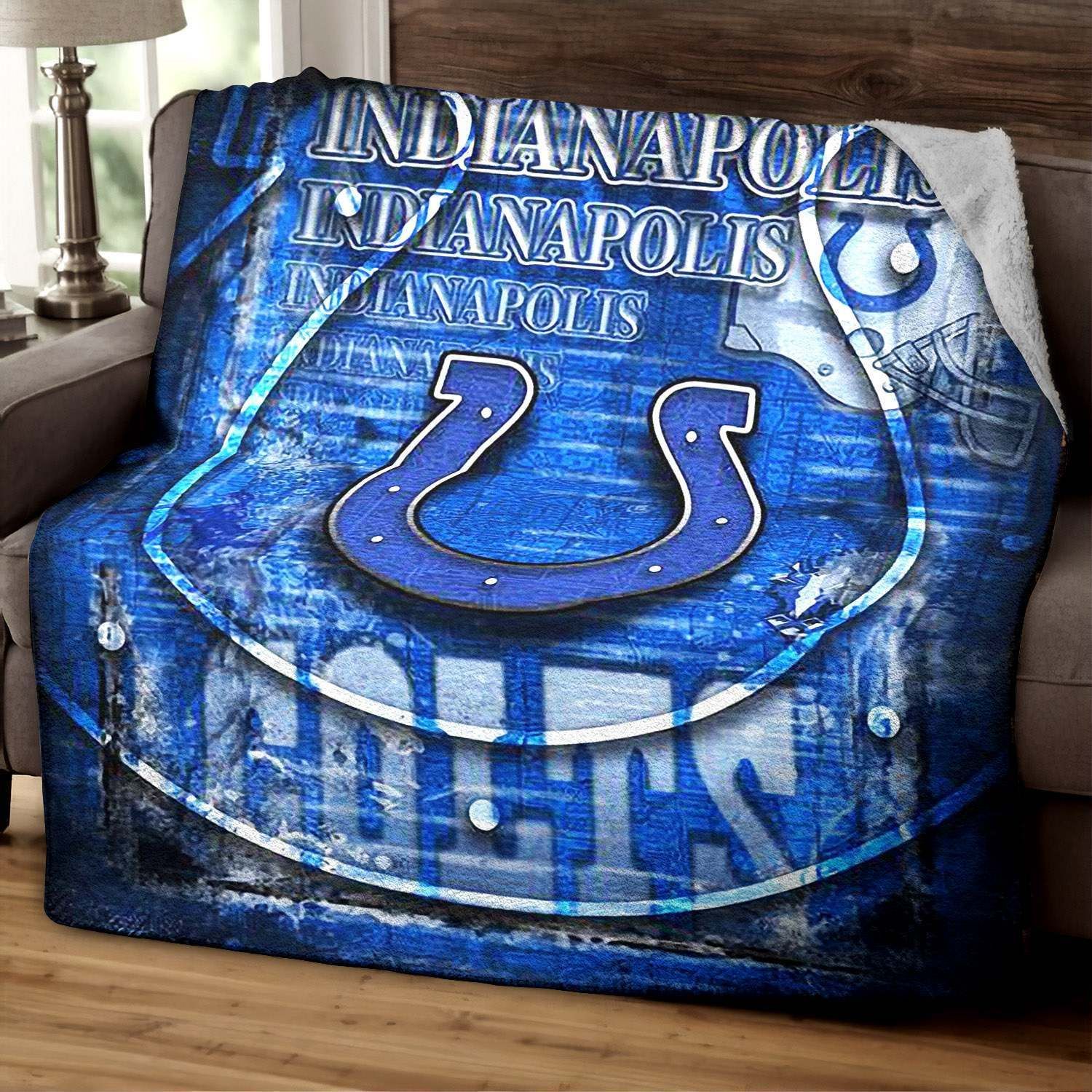 Indianapolis-Colts Sherpa Fleece Blanket