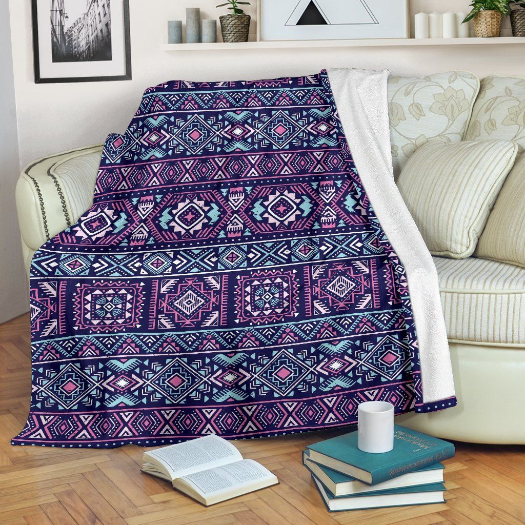 Indians Pendleton Tribal Native Navajo American Aztec Sherpa Fleece Blanket