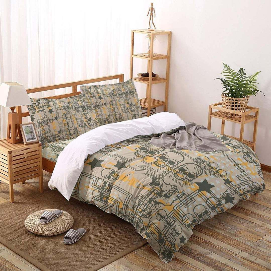 Industrial Mapping Skull Bedding Set