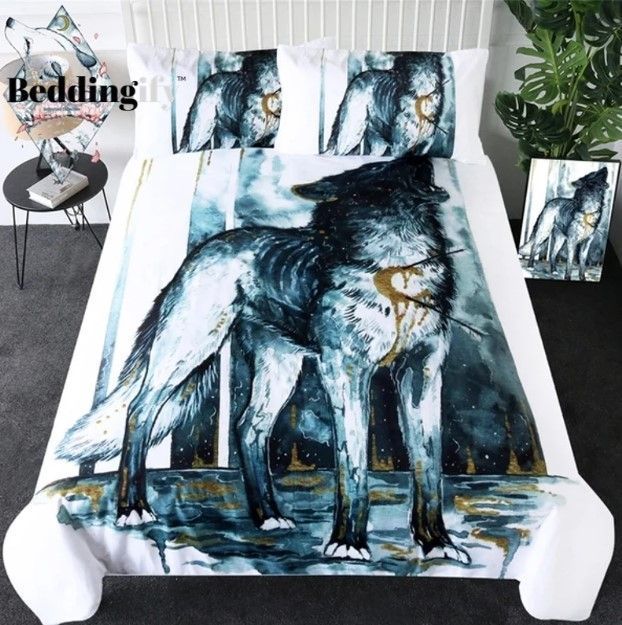 Injured Wolf Art Bedding Set