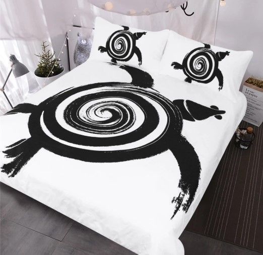 Ink Painting Turtle Bedding Set