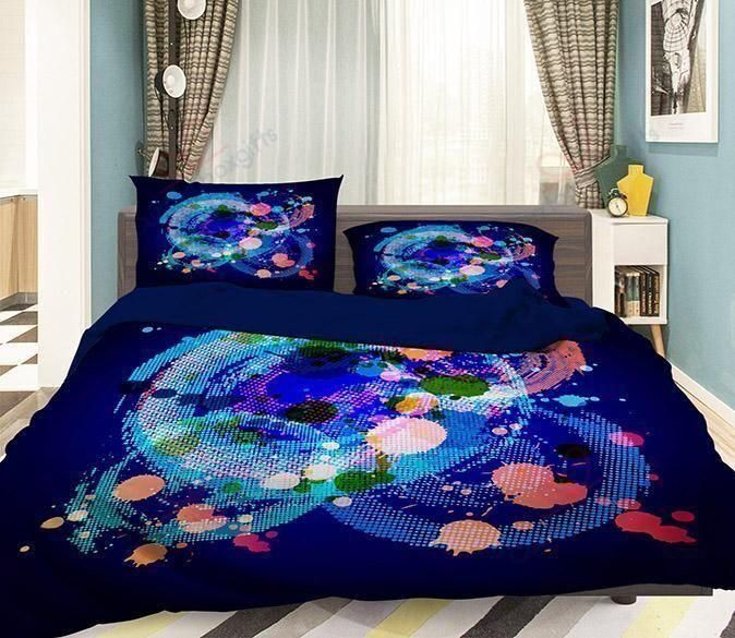 Ink Point Galaxy Paint Printed Bedding Set