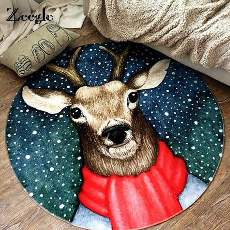 Innocent Deer Round Carpet