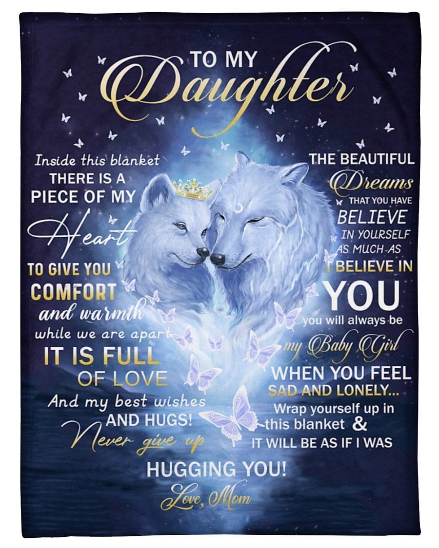 Inside This Blanket There Is Piece Of My Heart Mom To Daughter Fleece Blanket Fleece Blanket