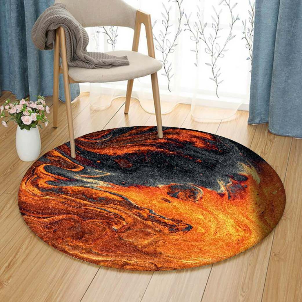 Inspired Orange Round Carpet