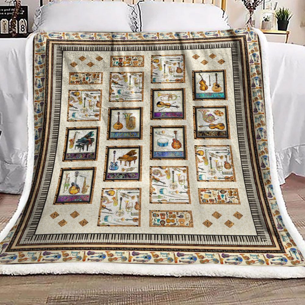 Instrumental Music Sherpa Fleece Blanket