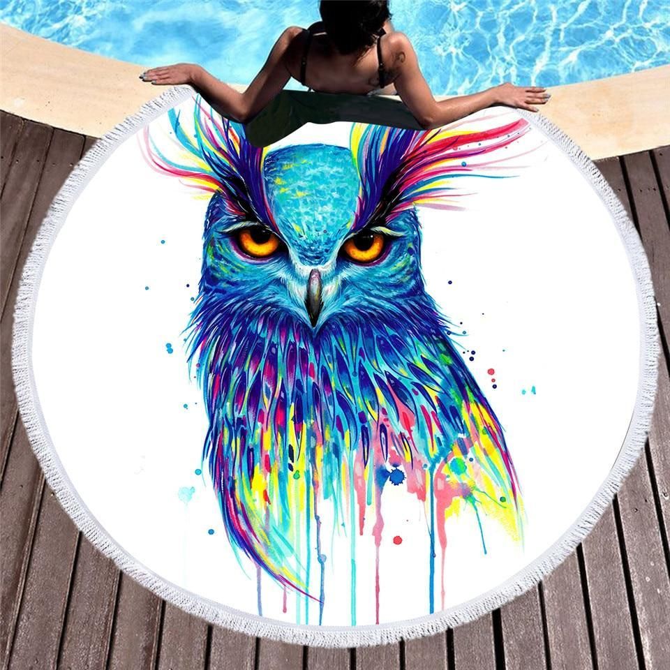 Into The Blue Round Beach Towel