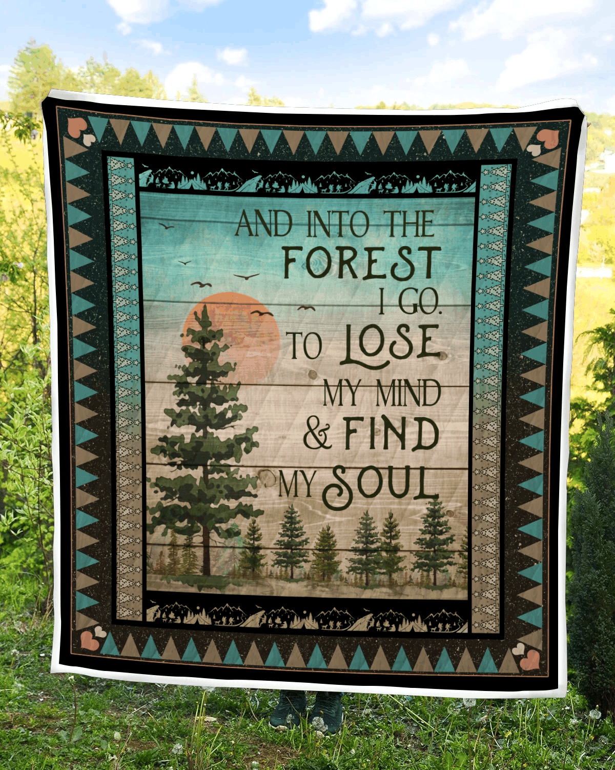 Into The Forest Hiking Sherpa Fleece Blanket