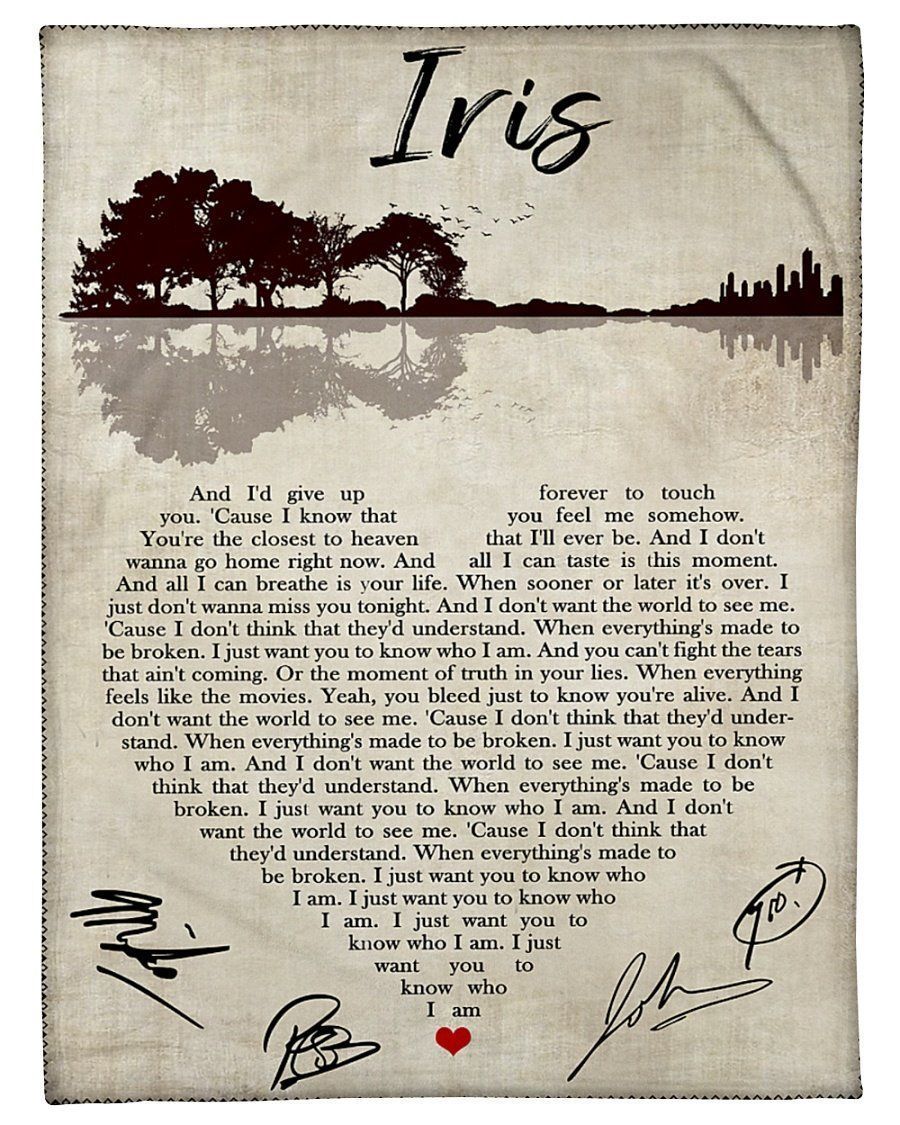 Iris Lyrics Heart Gift For Fans Fleece Blanket
