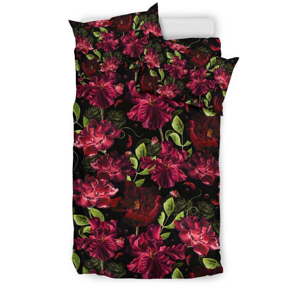 Iris Pattern Print Design Purple Bedding Set