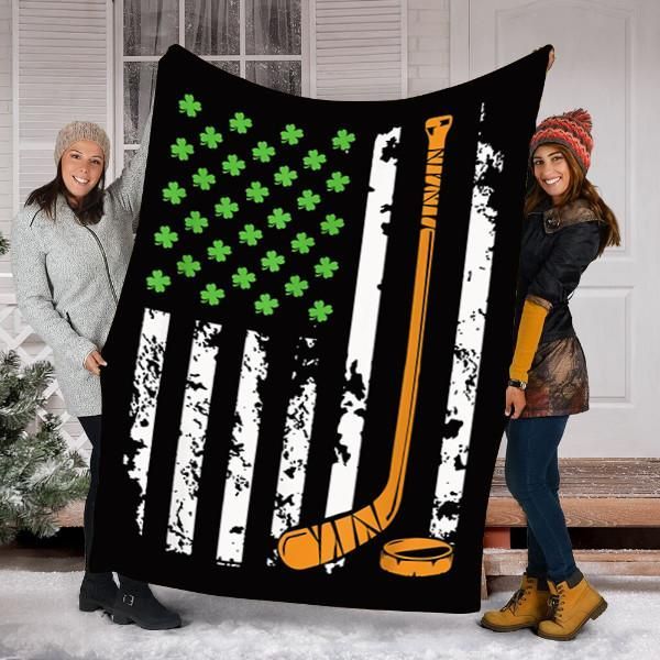 Irish American Hockey Sherpa Fleece Blanket
