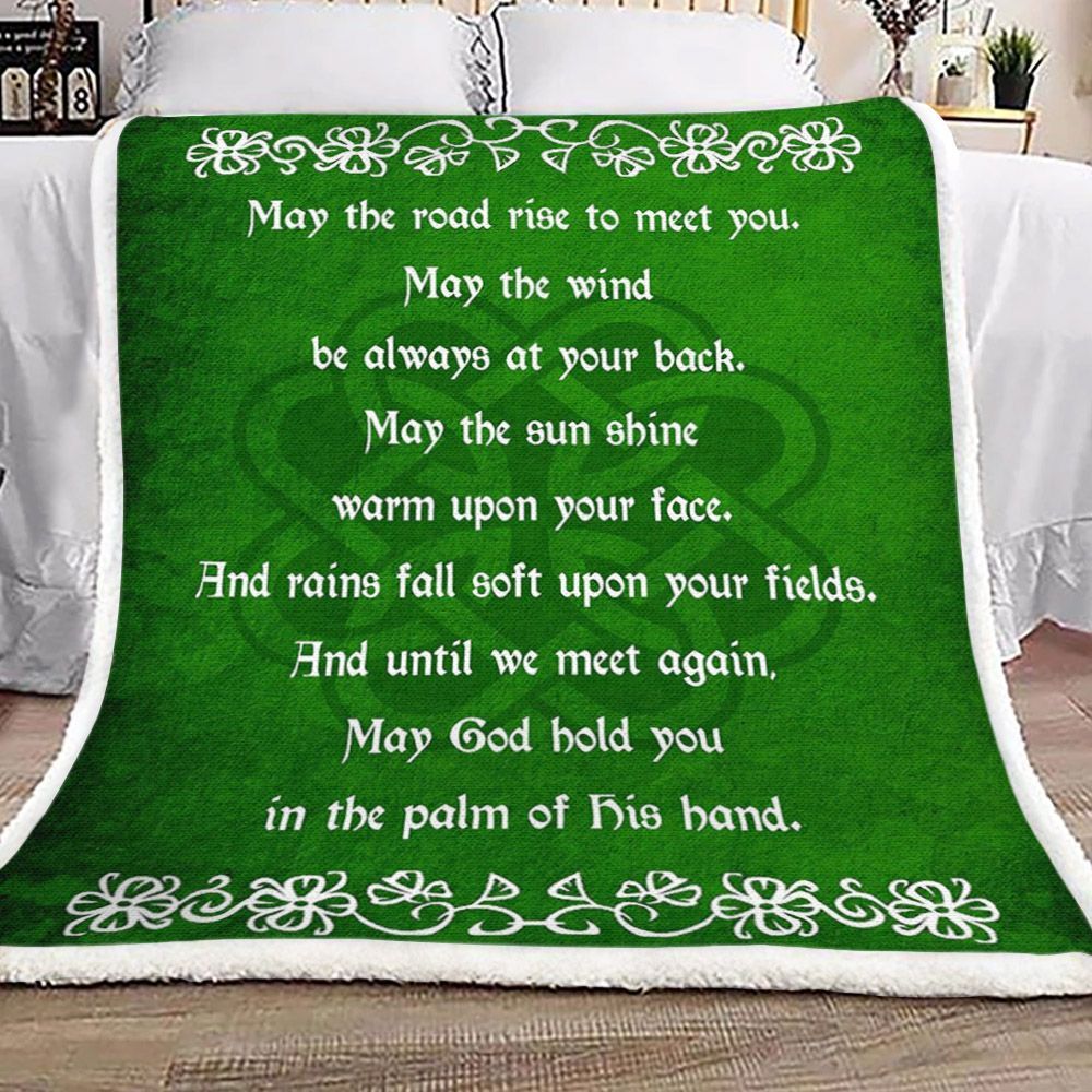 Irish Blessing May God Hold You In The Palm Of His Hand Sherpa Fleece Blanket