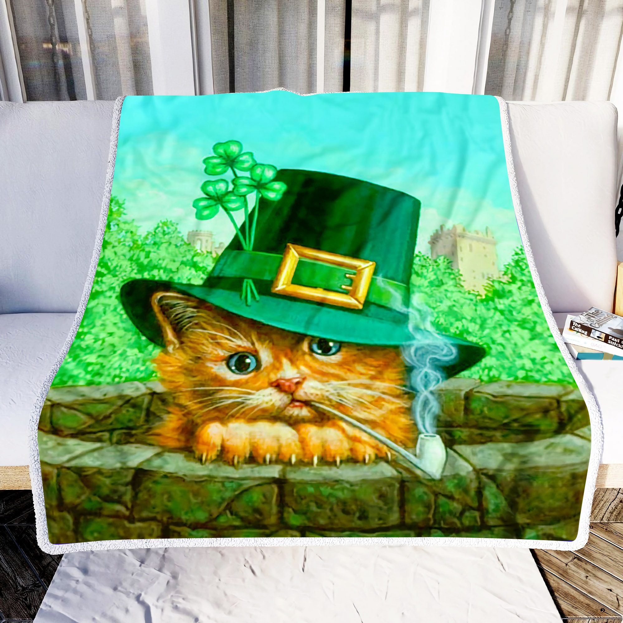 Irish Cat Fleece Blanket