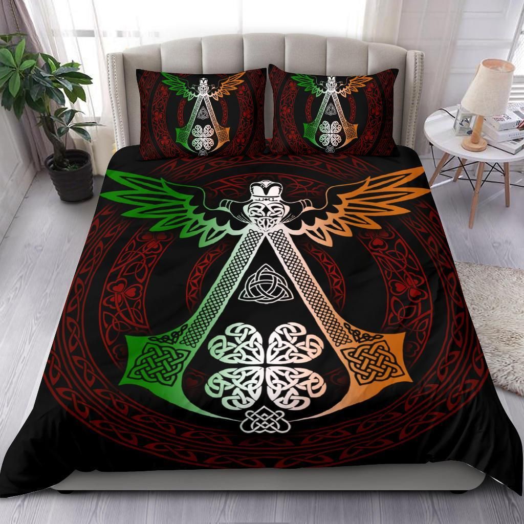 Irish Celtic Symbols And Ornaments Shamrock St. Patrick’s Day Bedding Set