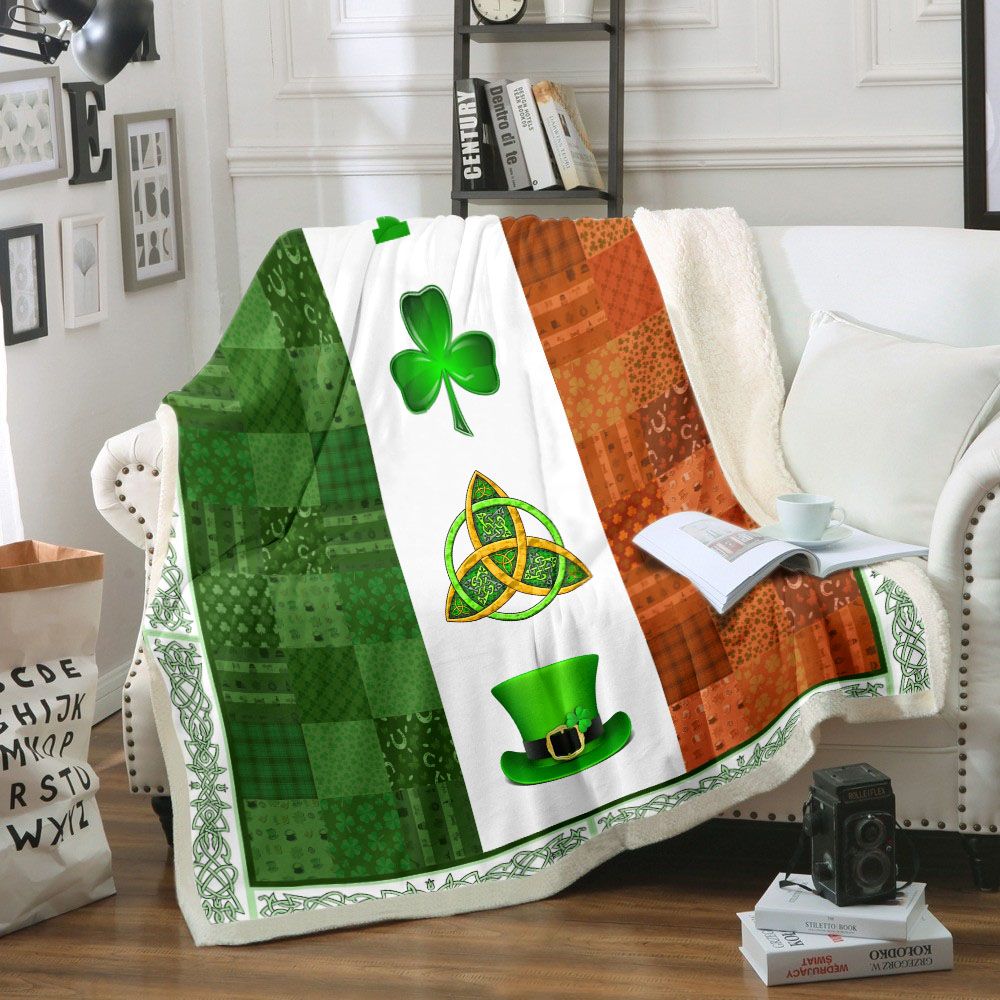 Irish Flag Style Fleece Blanket
