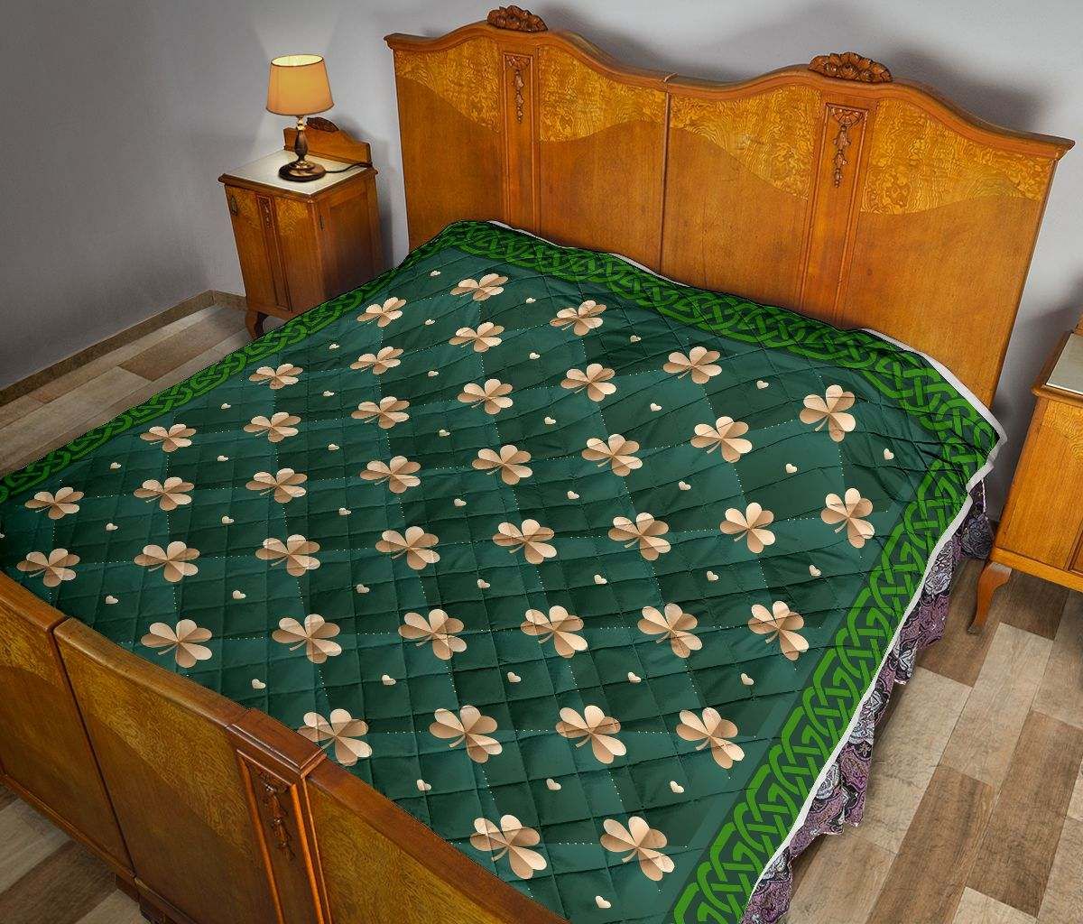 irish gold pattern with heart- Quilt DHC281111398DD