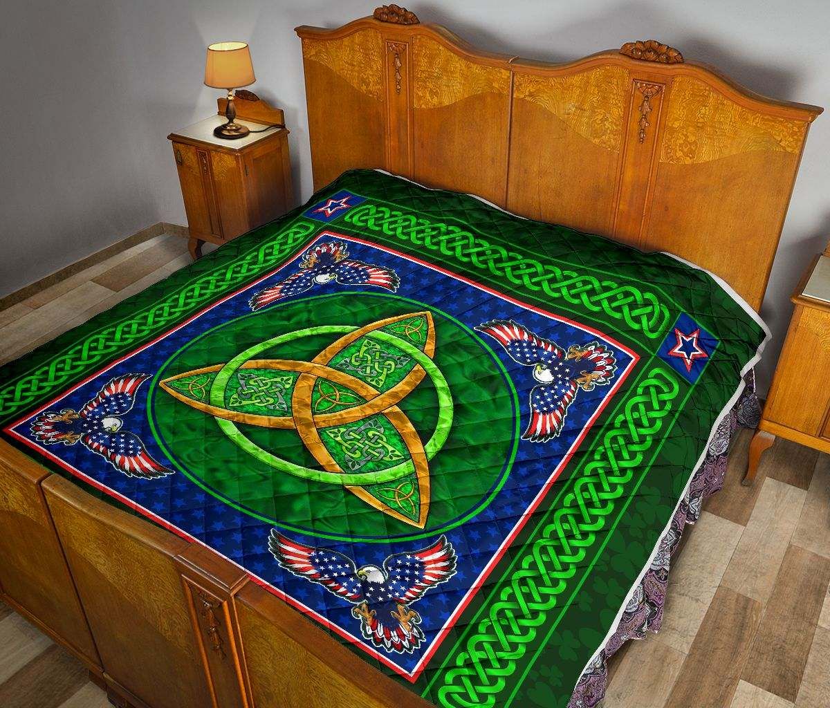 IRISH PROTECTION & AMERICAN EAGLE Quilt DHC281111405DD