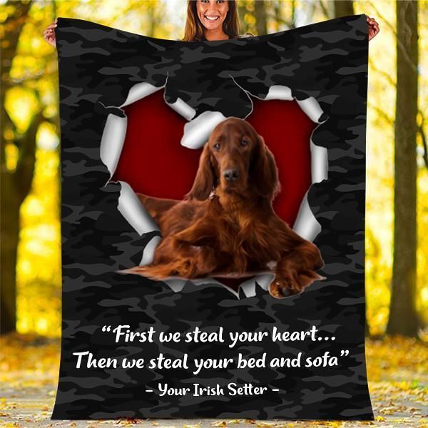 Irish Setter Dog Sherpa Fleece Blanket