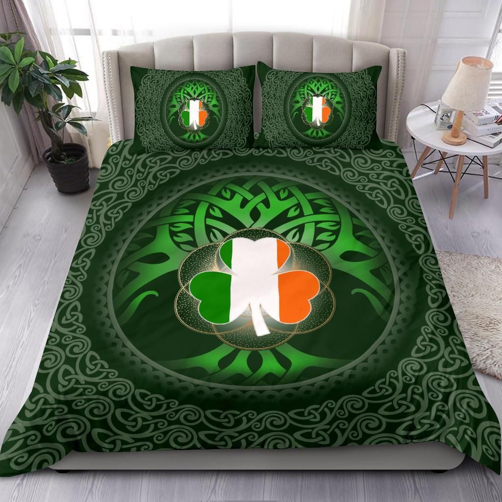 Irish Shamrock And Tree Of Life Shamrock St. Patrick’s Day Bedding Set
