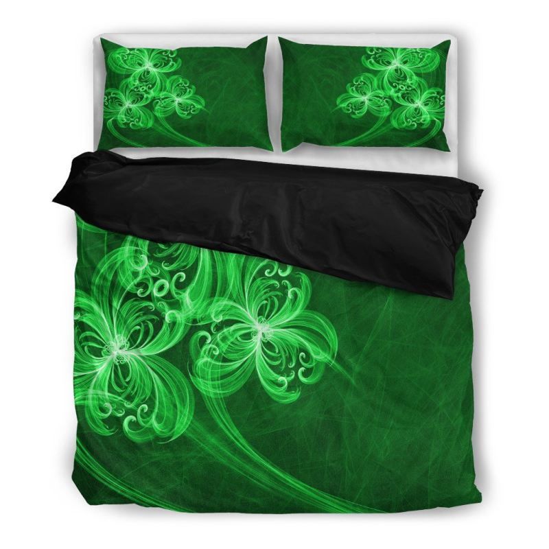 Irish Shamrock Art Green Bedding Set