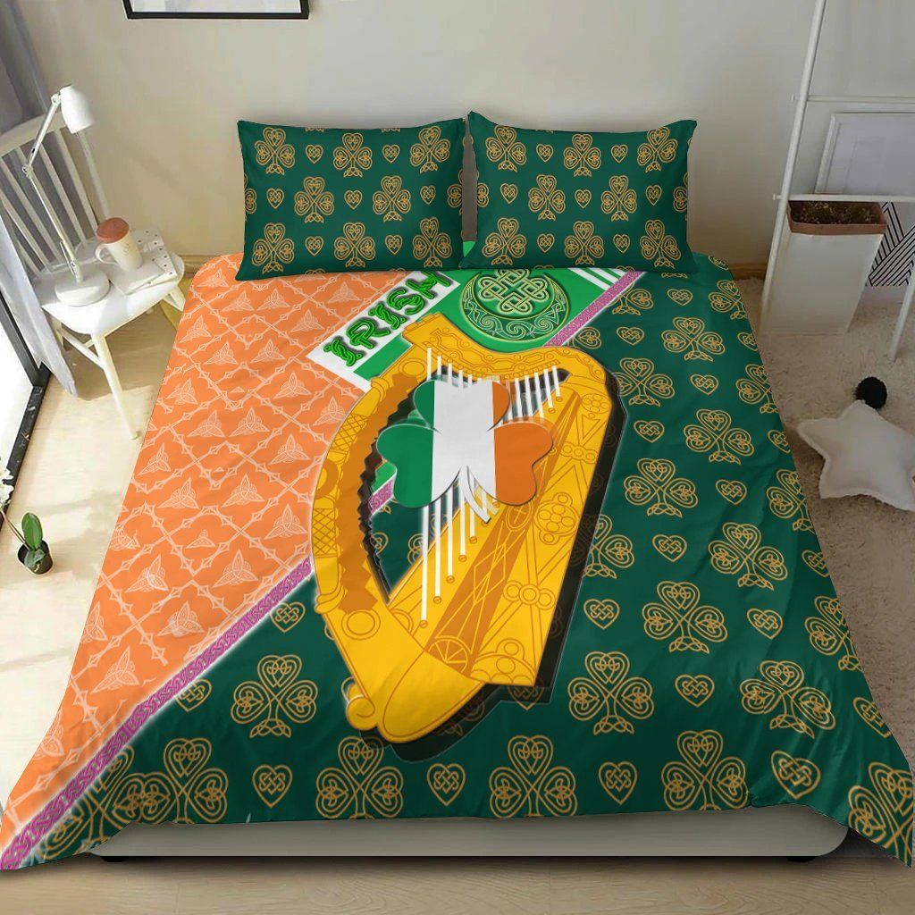 Irish Shamrock With Traditional Harp Bedding Set