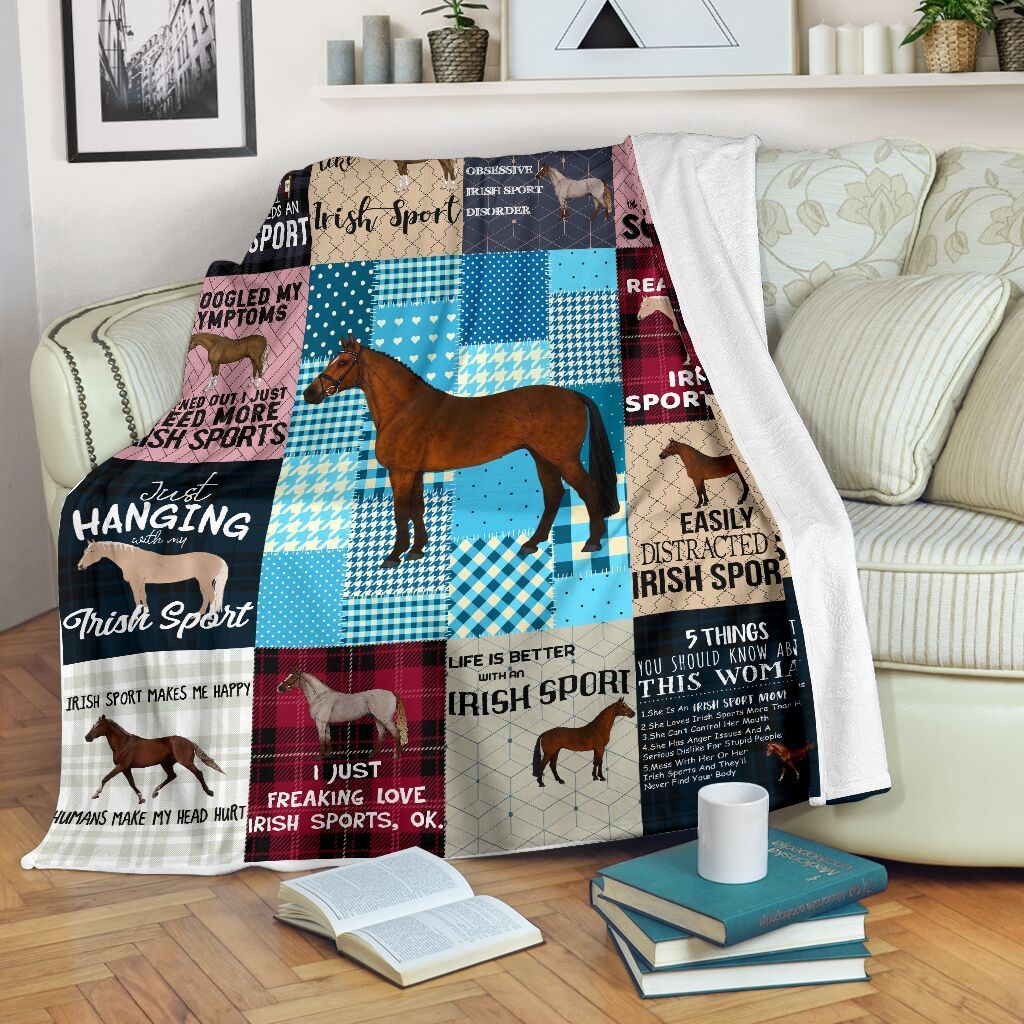 Irish Sport Horse Sherpa Fleece Blanket
