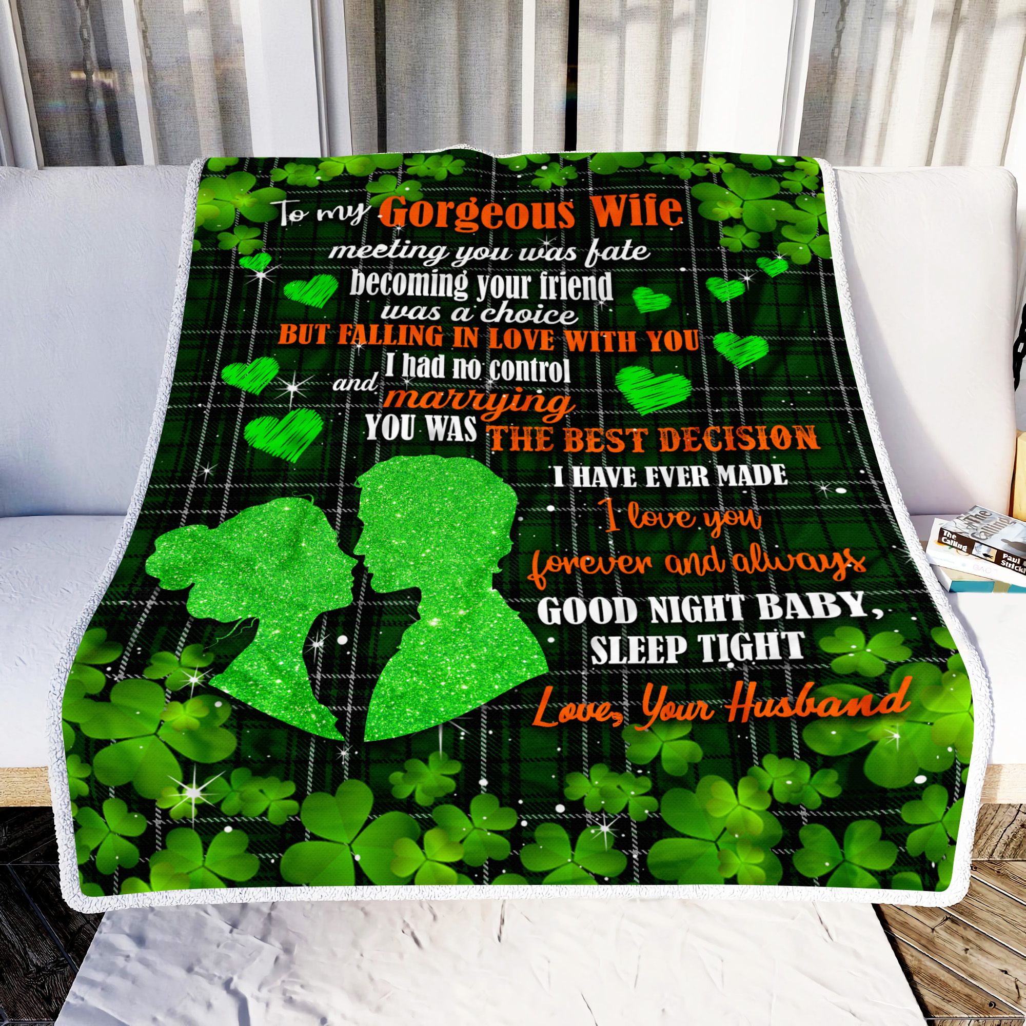 Irish To My Gorgeous Wife Fleece Blanket