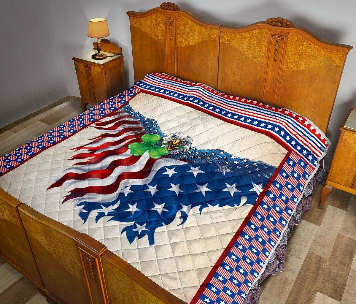 IRISH – USA Flag Eagle Quilt DHC281111443DD
