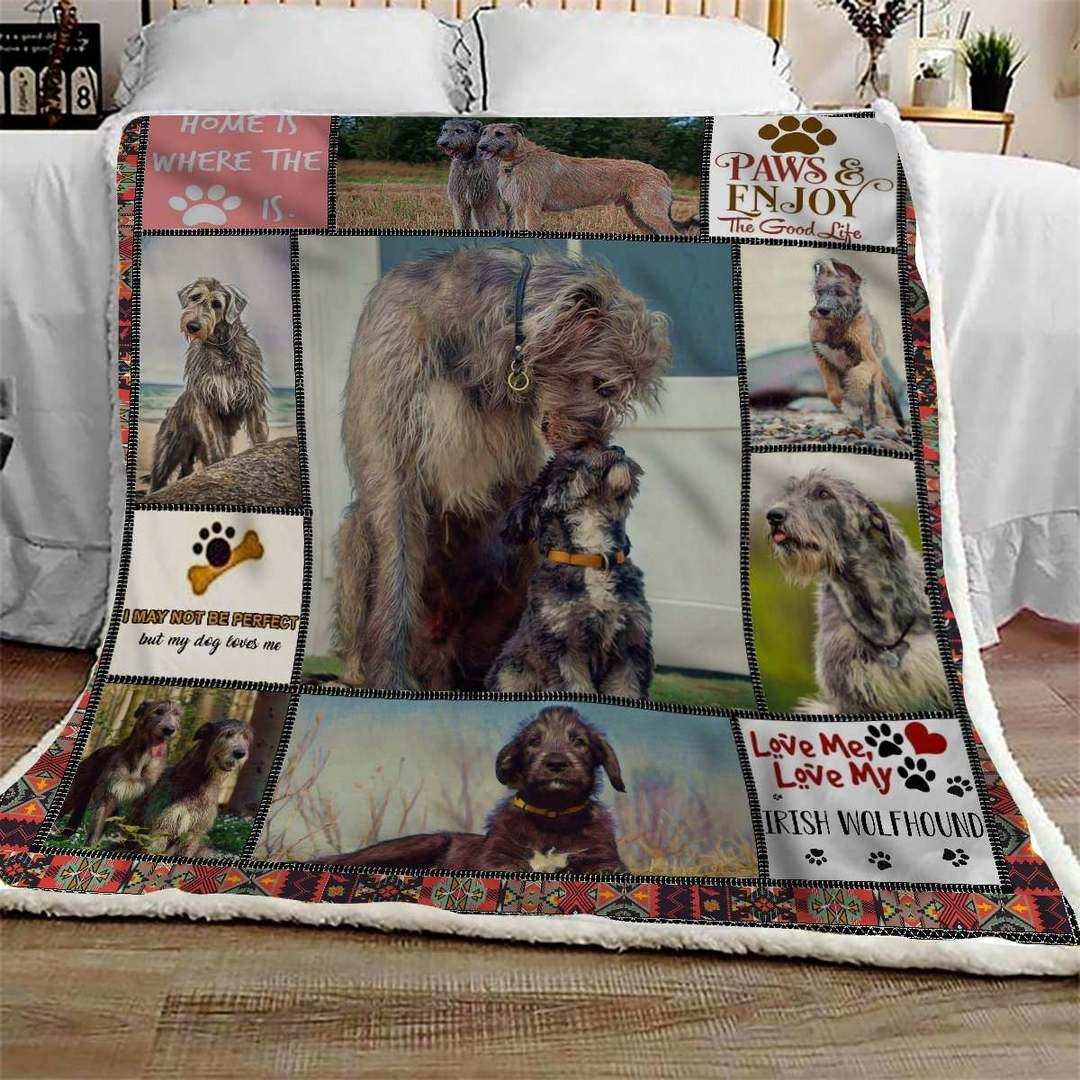 Irish Wolfhound Enjoy Sherpa Fleece Blanket