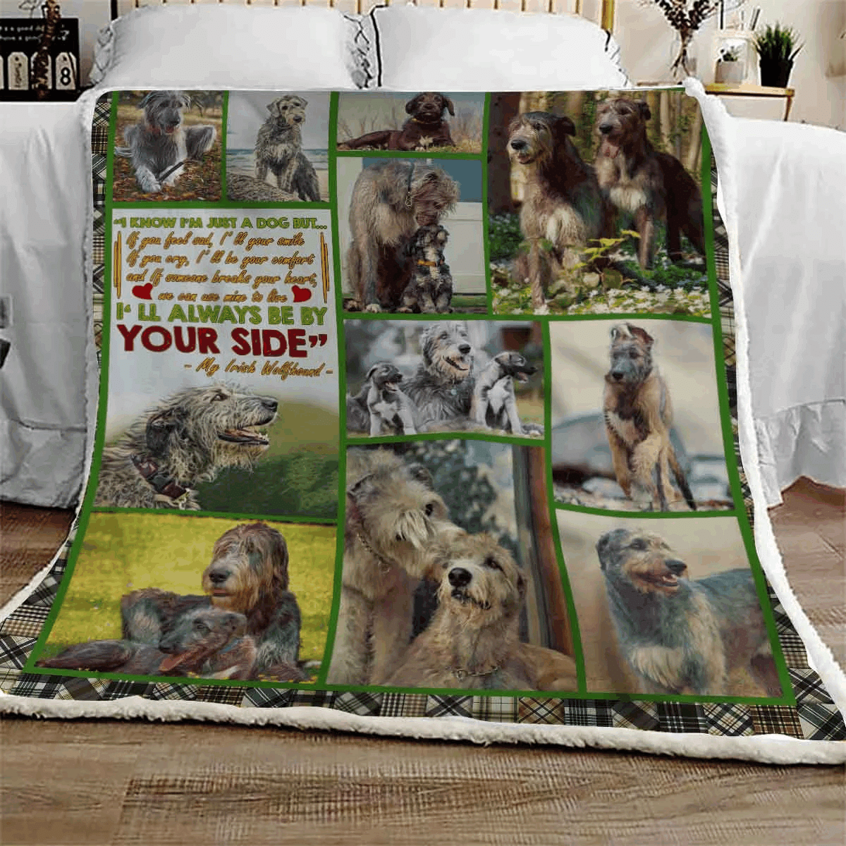 Irish Wolfhound Family Sherpa Fleece Blanket