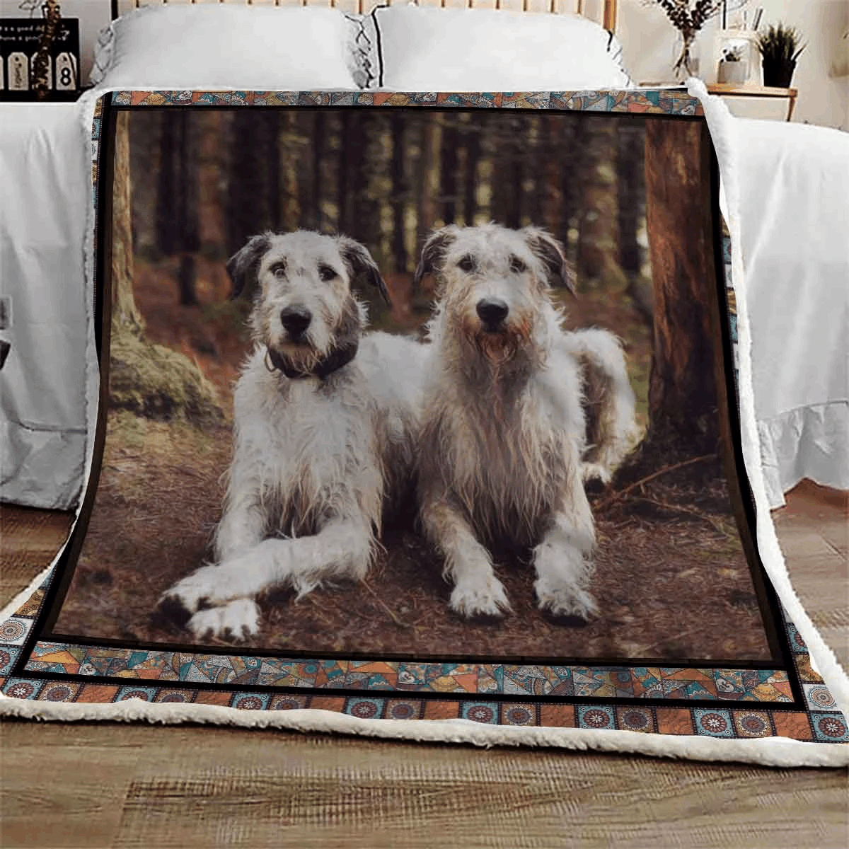 Irish Wolfhound Friend Sherpa Fleece Blanket