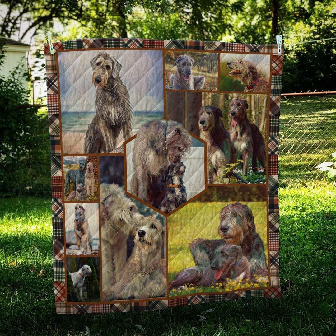 Irish Wolfhound Kiss CL10100163MDQ Quilt Blanket