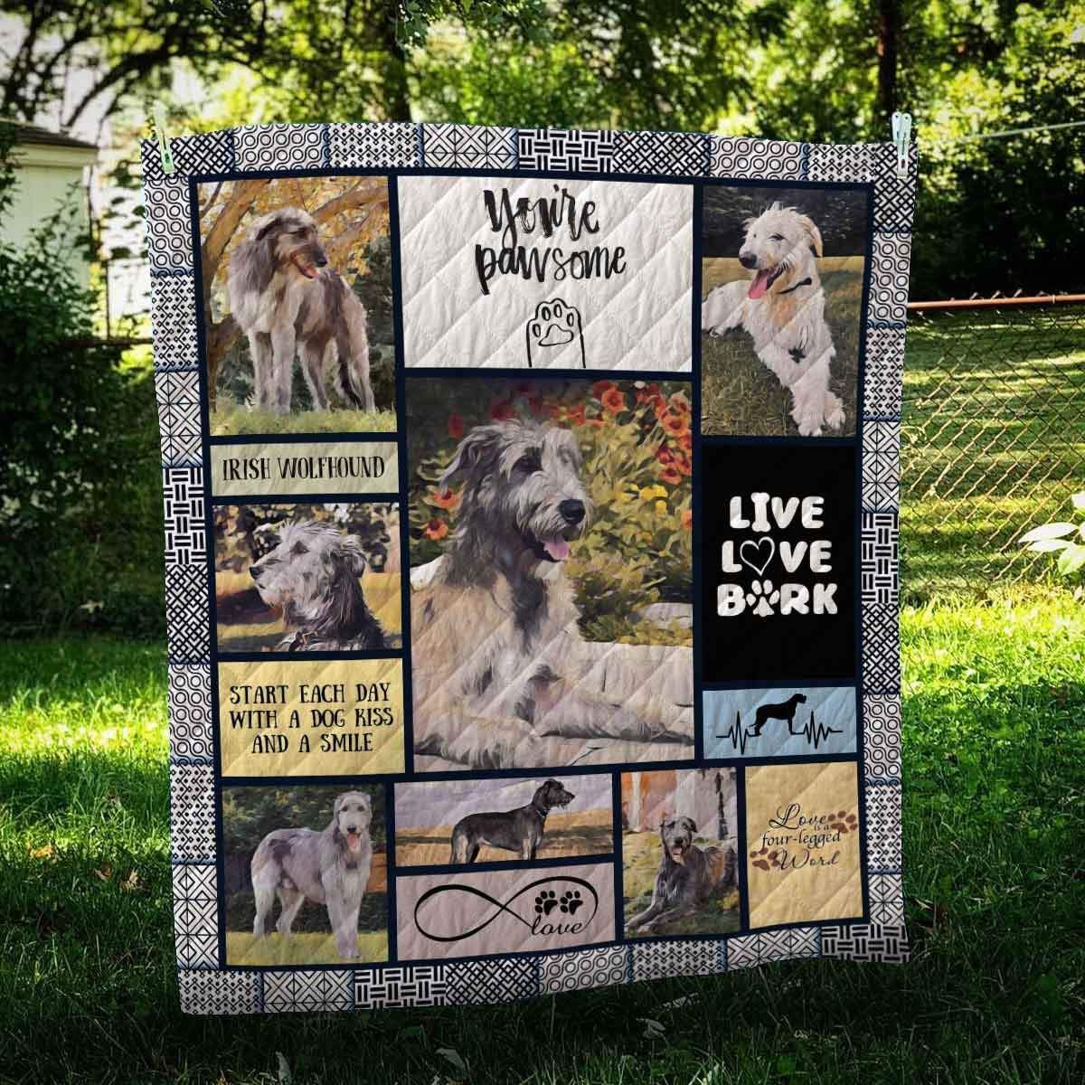 Irish Wolfhound Pawsome Quilt Blanket Dhc09121998Dd