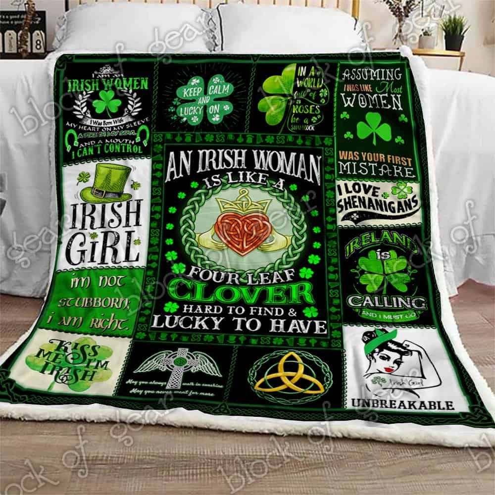 Irish Woman Fleece Blanket