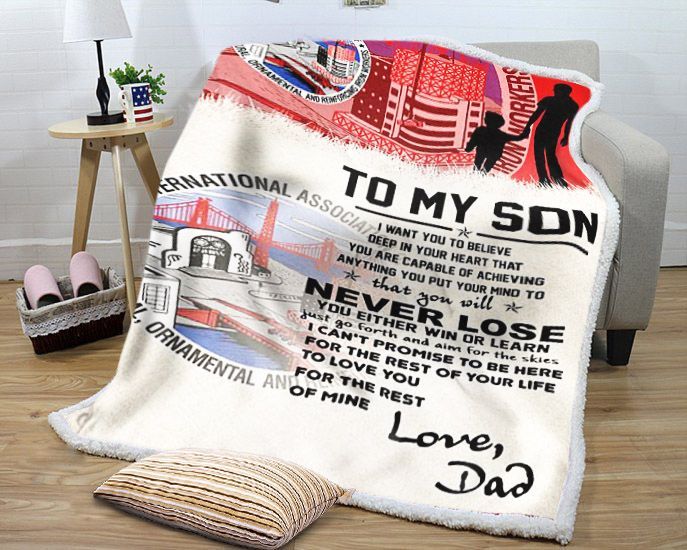 Ironworker Dad To Son Sherpa Fleece Blanket