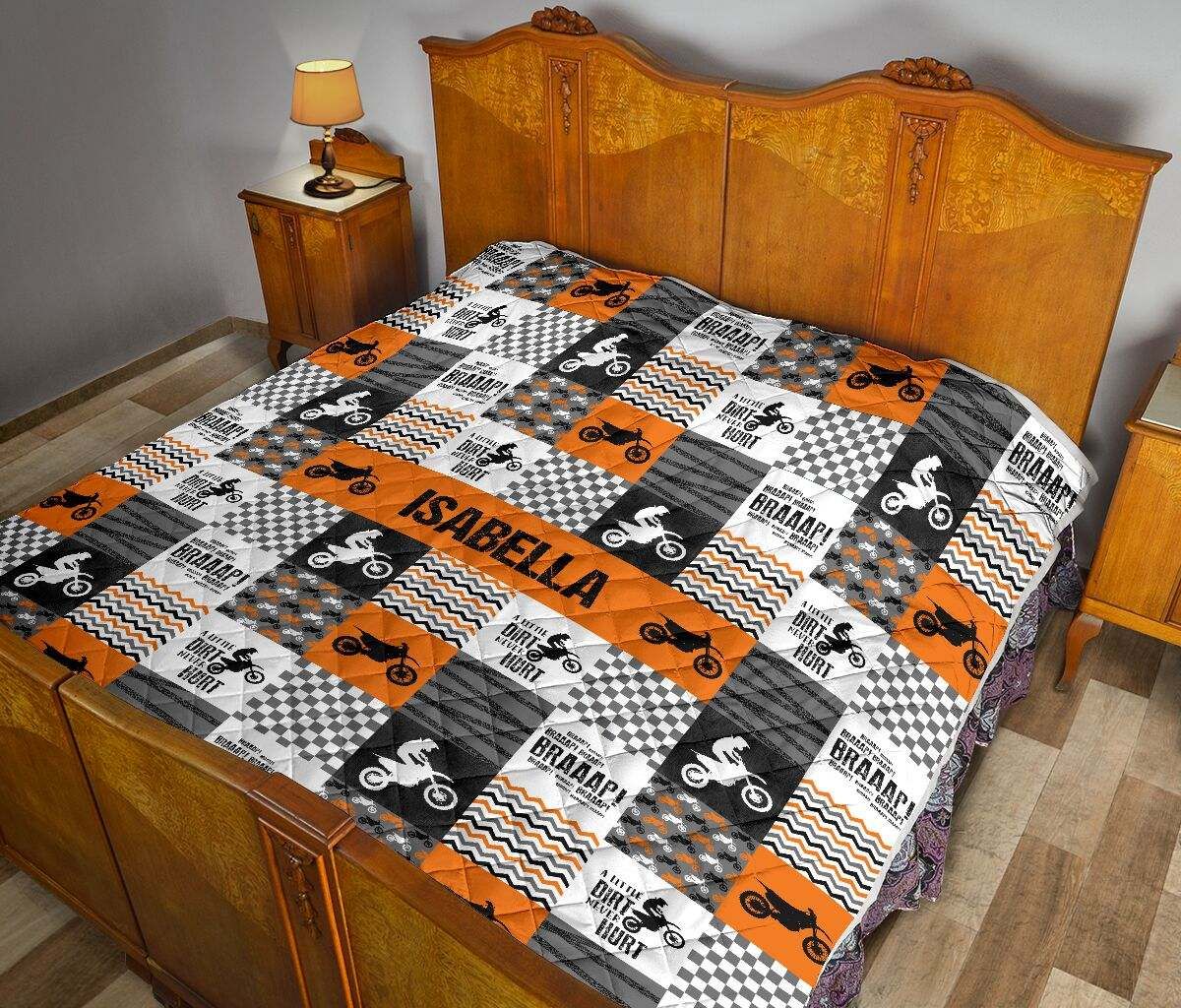 ISABELLA MOTOCROSS MINKY ORANGE QUILT DHC281111209DD