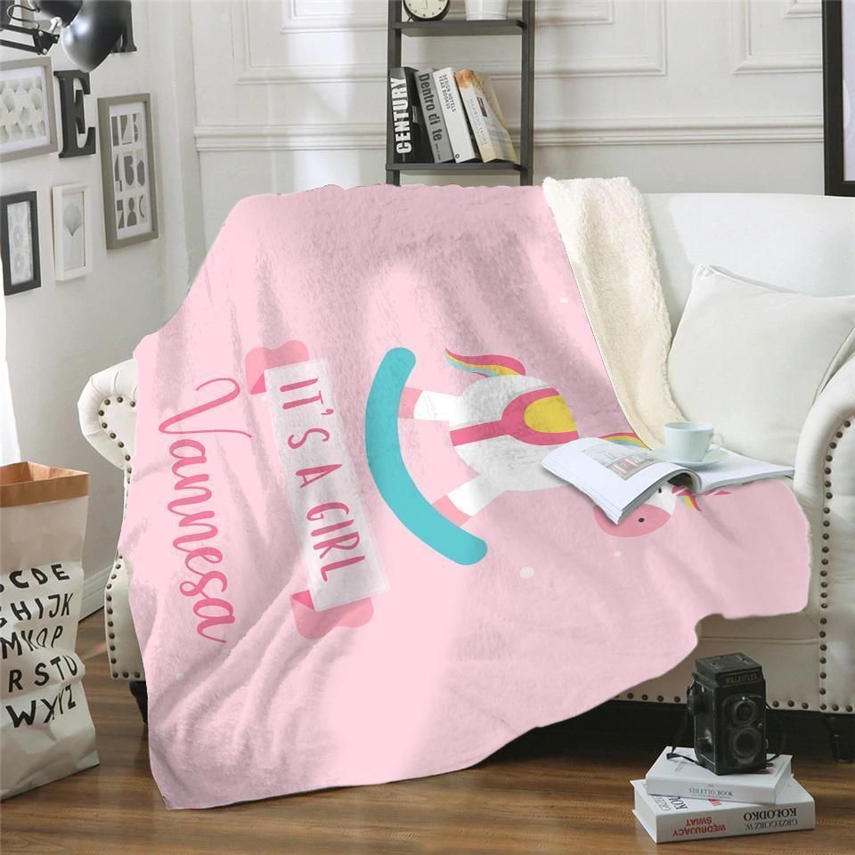 It’s A Girl Personalized Fleece Blanket