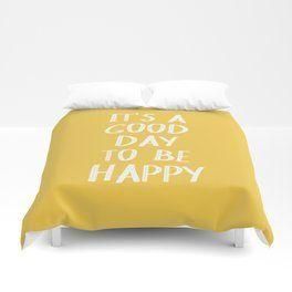 It’s A Good Day To Be Happy Yellow Bedding Set