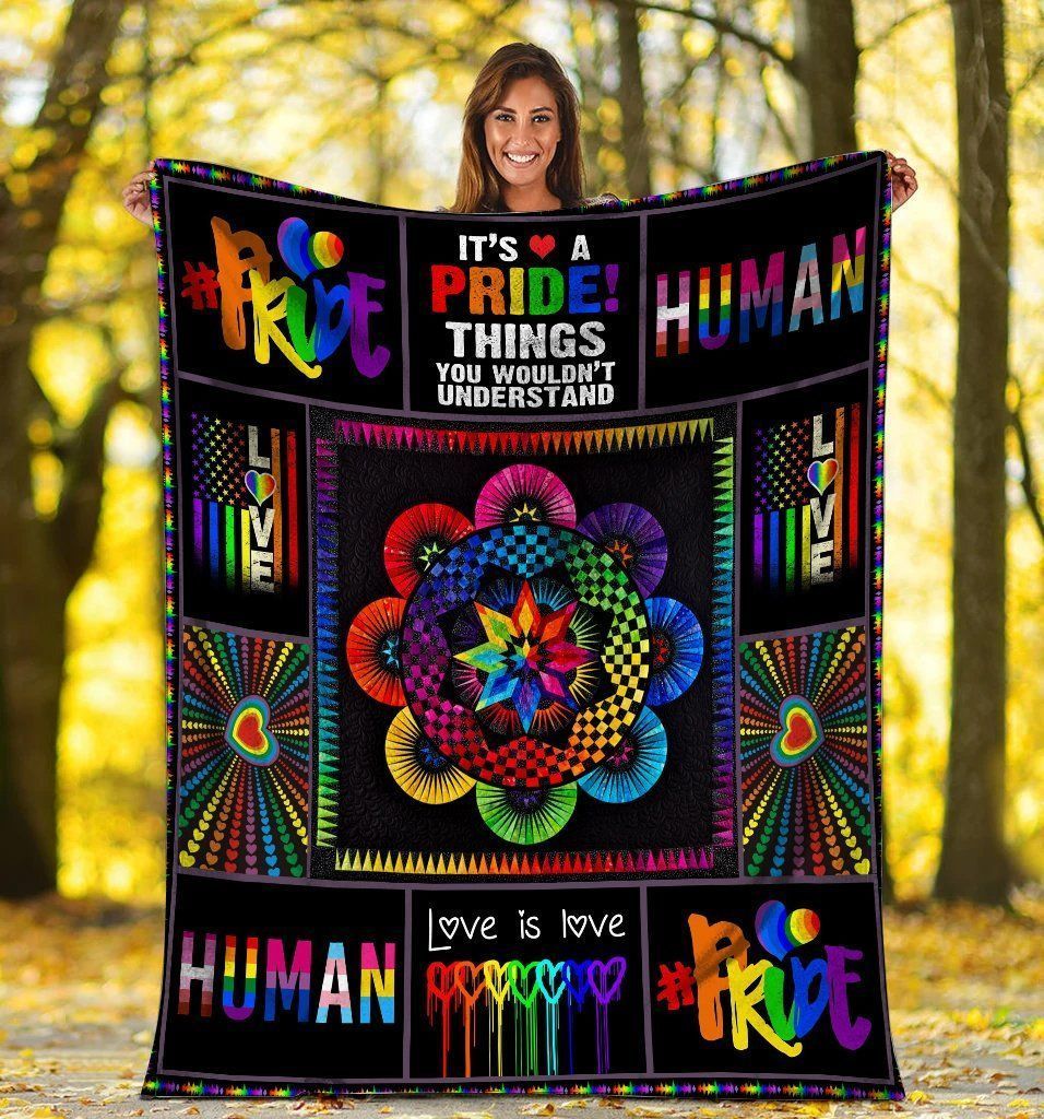 It’s A Pride Rainbow Human Lgbt Awareness Gift Fleece Blanket