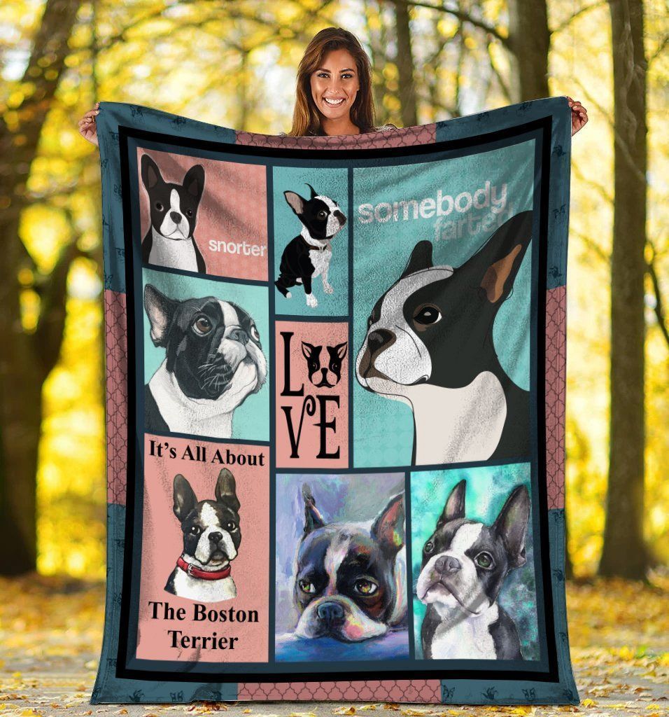 It’s All About The Boston Terrier Dog Fleece Blanket