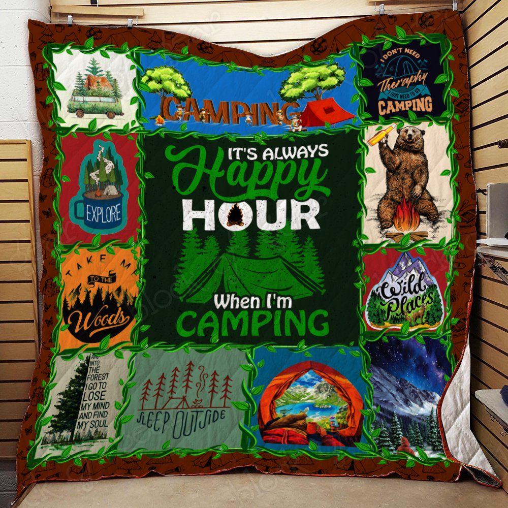 It S Always Happy Hour When im Camping Quilt Thl927 Dhc11123695Dd