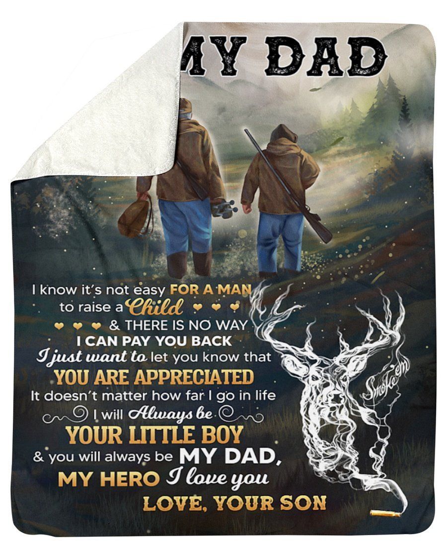 It’s Not Easy For A Man To Raise A Child To Dad Fleece Blanket Sherpa Blanket