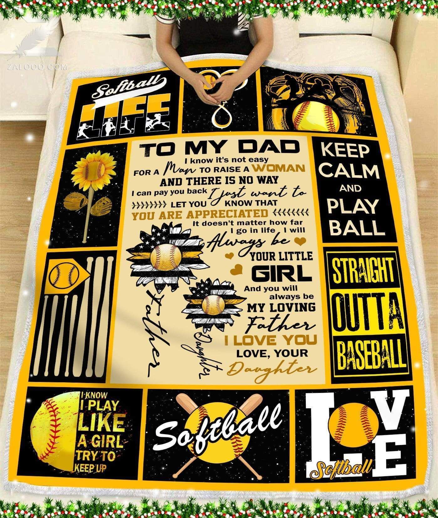 It’s Not Easy For A Man To Raise A Woman Daughter Message Gift For Dad Blanket