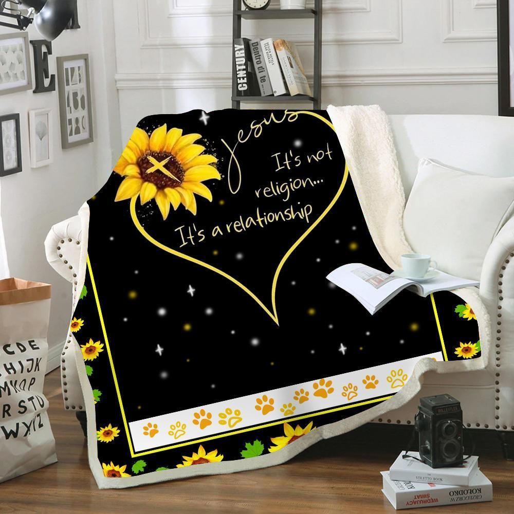 It’s Not Religion It’s A Relationship Print Design Fleece Blanket