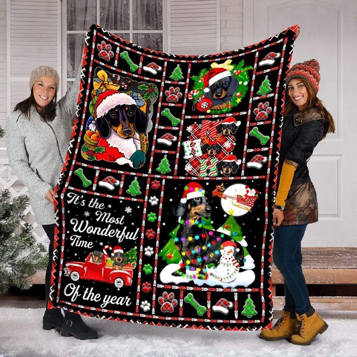 It’s The Most Wonderful Time Dachshund Fleece Blanket Gift For Dog Lovers