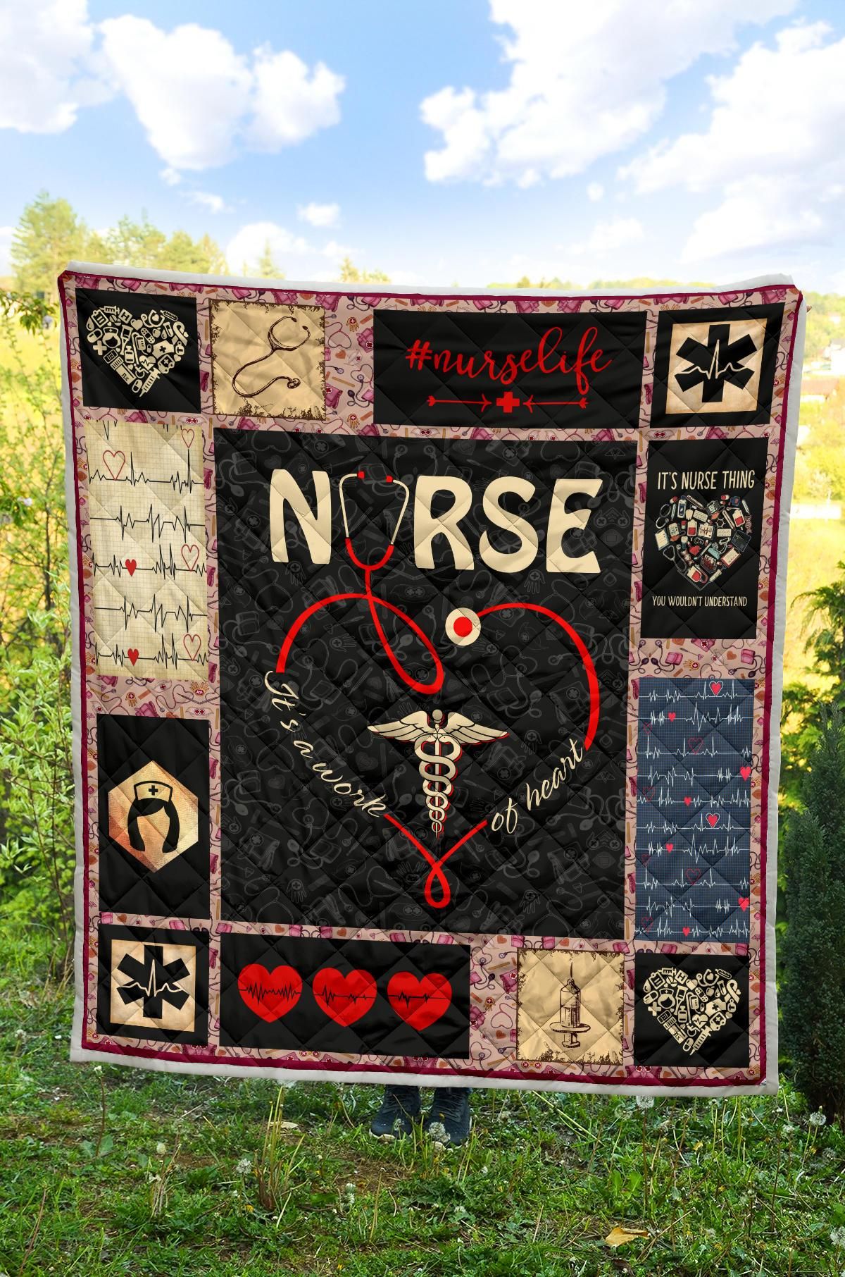 ItS Work Of Heart Nurse Quilt Blanket DHC020120206TD