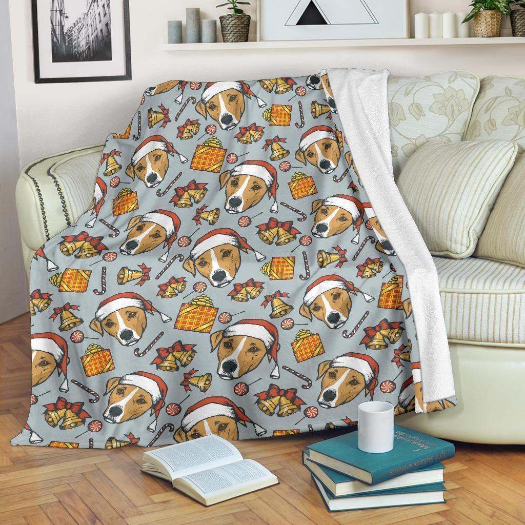 Jack Russell Dog Christmas Sherpa Fleece Blanket